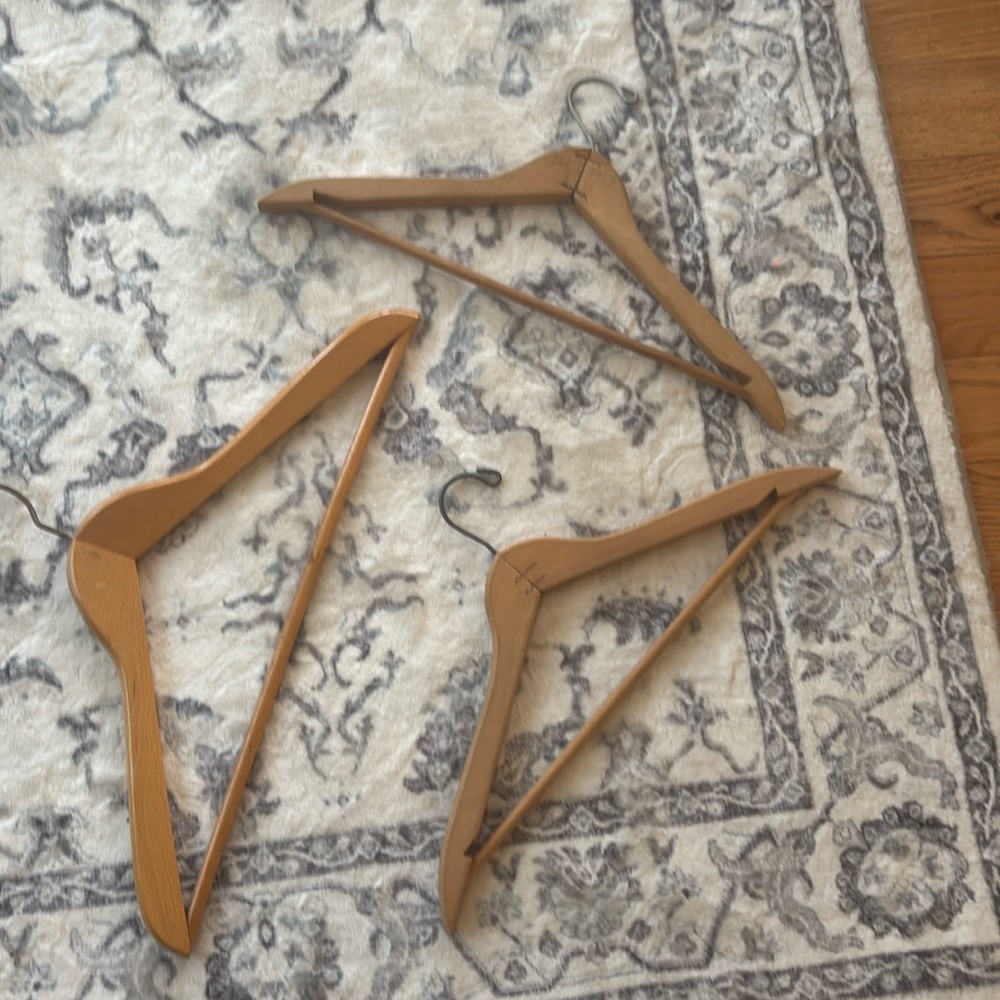 Wooden Clothes Hangers. Set of Three